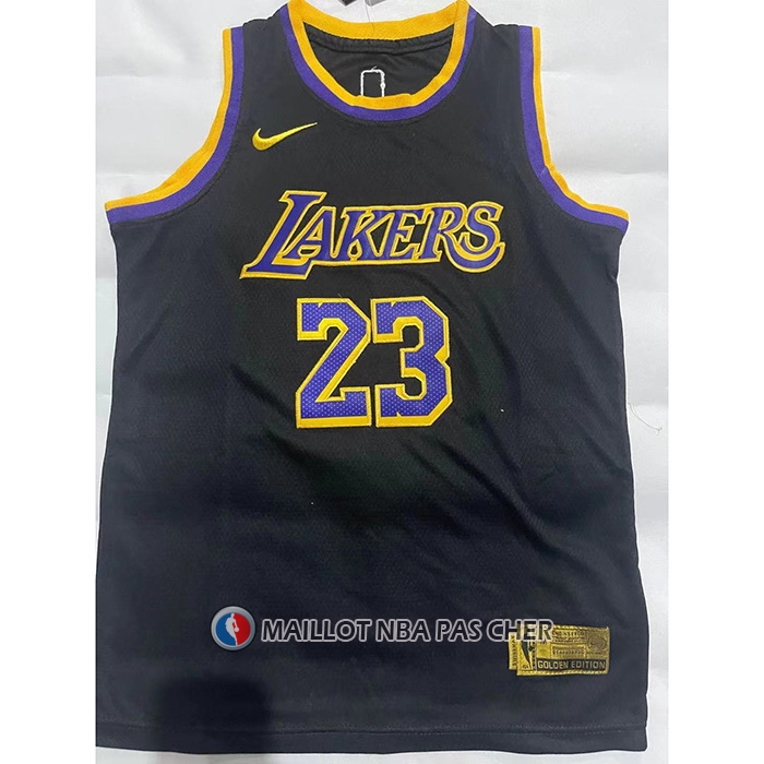 Maillot Enfant Los Angeles Lakers LeBron James NO 23 Earned 2021-22 Noir
